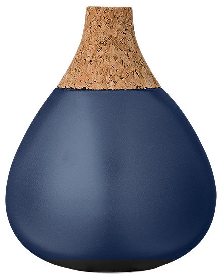 Navy Ceramic Vase With Cork Neck