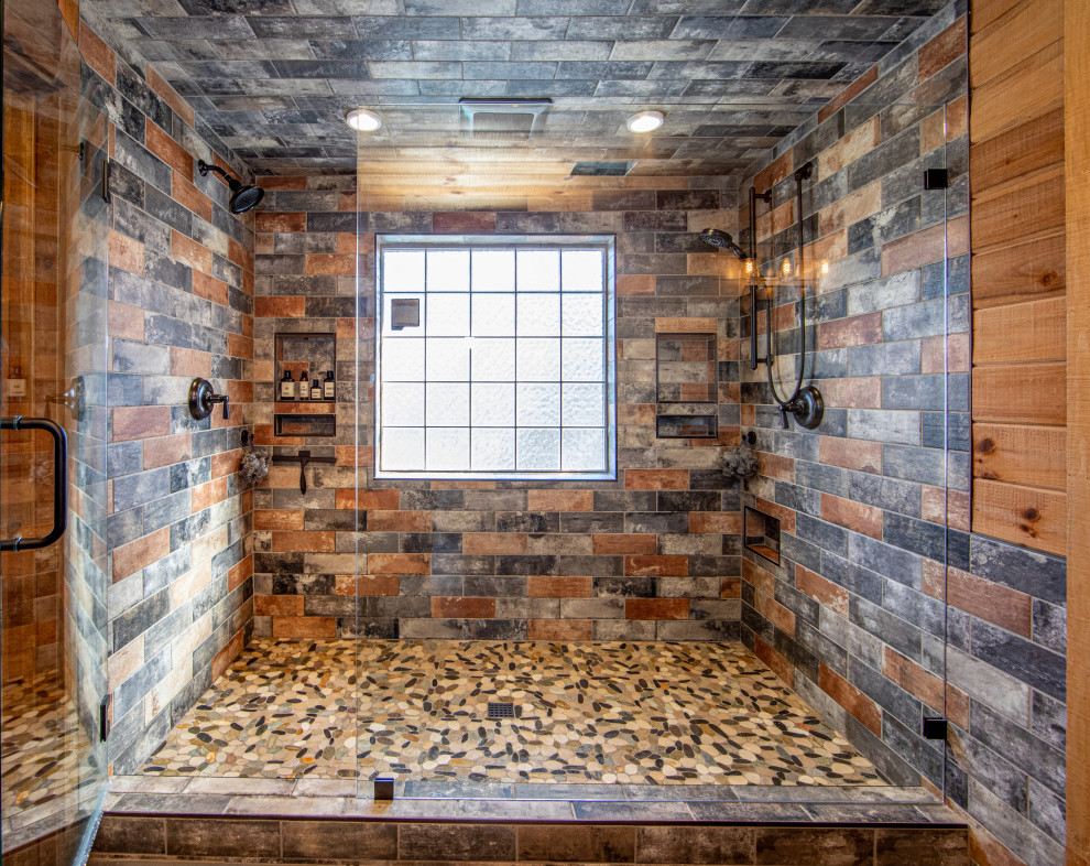 Rustic Log Cabin Master Bath Rustic Bathroom Atlanta by