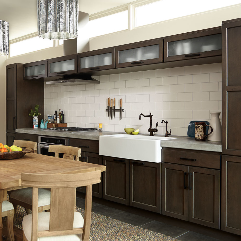 StarMark Cabinetry Transitional Kitchen in Cherry Slate ...