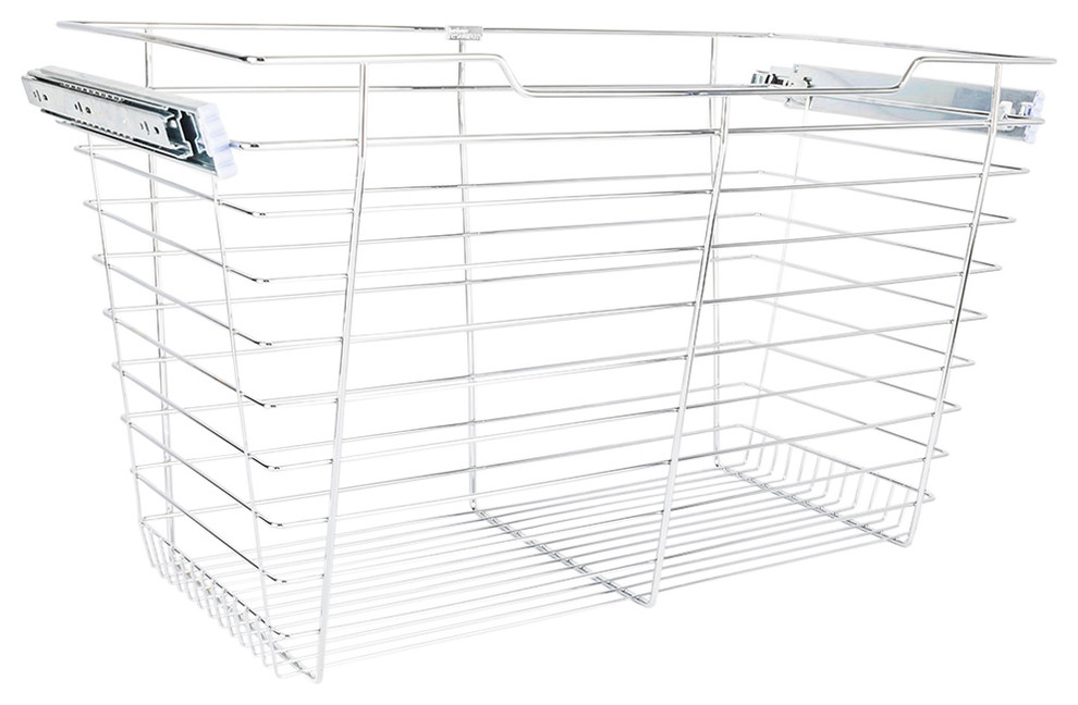 Chrome Closet Pullout Basket 16"x29"x17" Contemporary Pantry And
