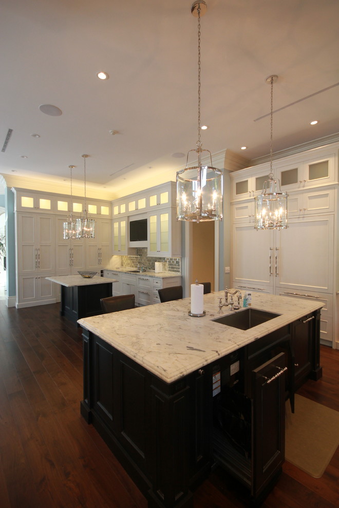 Example of a transitional kitchen design in Miami