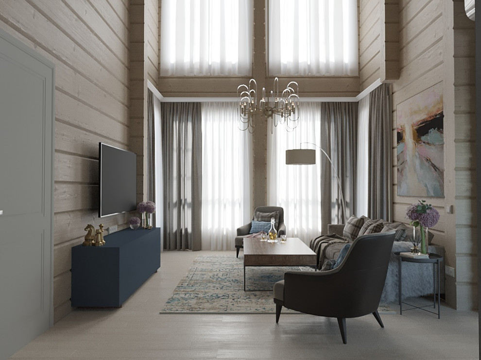 Двухэтажный деревянный дом