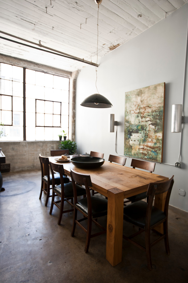This is an example of an industrial dining room in New York.