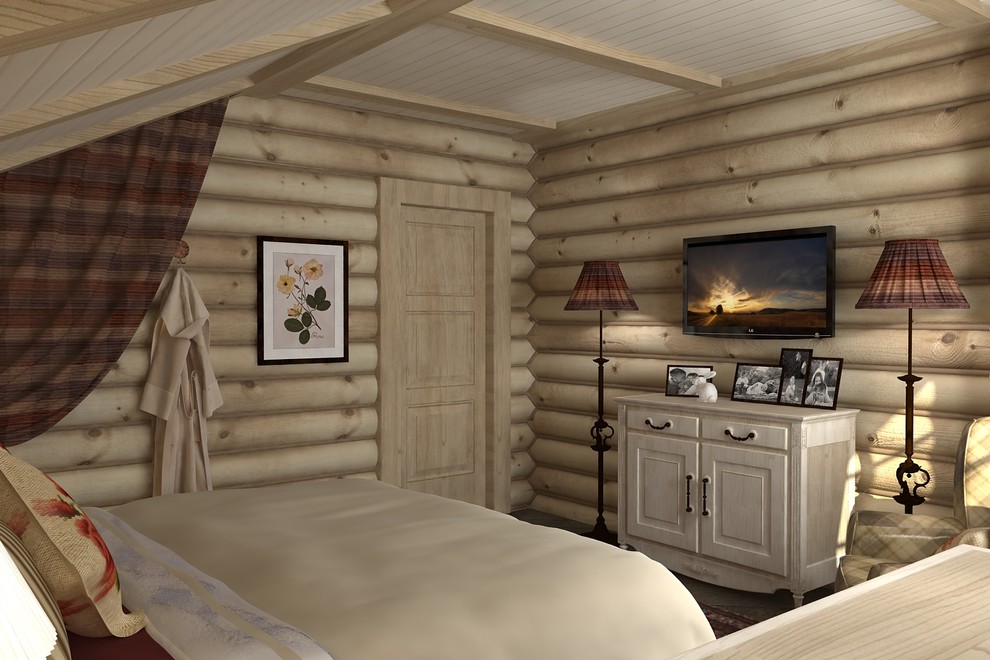 Интерьер в доме из сруба