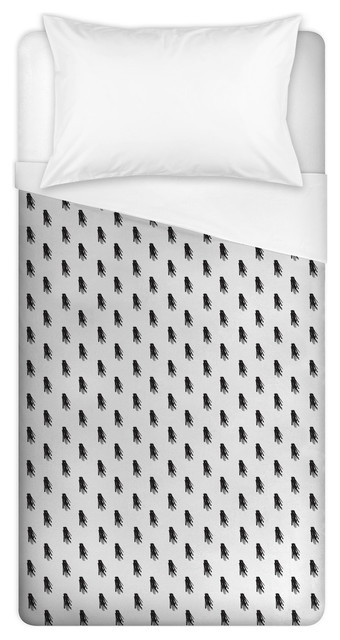 Black And White Tassel Print Duvet Cover Contemporary Duvet