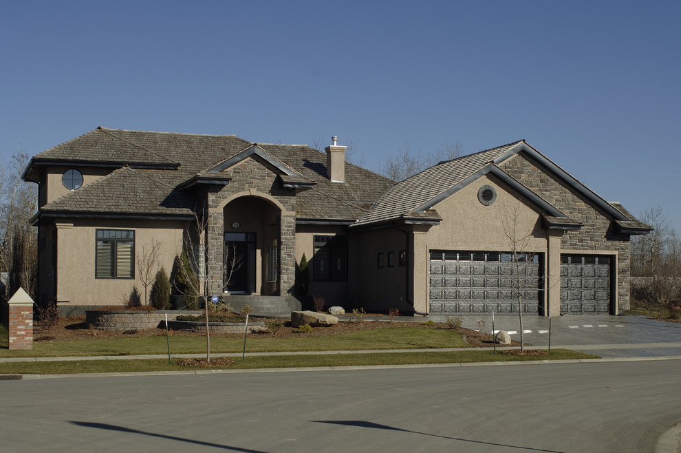 Inspiration for a transitional home design remodel in Edmonton