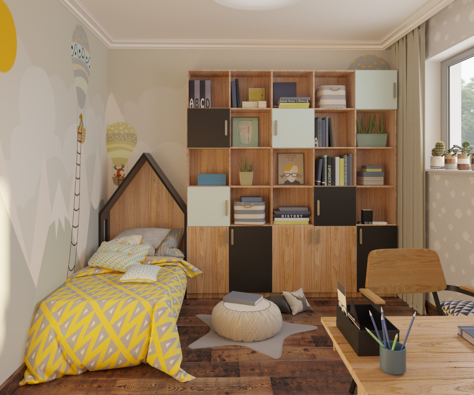 дизайн-проект 2-го этажа дома во Франции