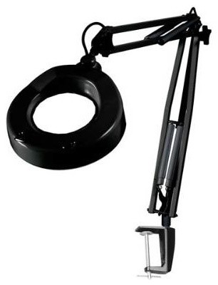 Dainolite Fluorescent Magnifier DIM10A-5D-BK 1-Light Table Lamp, Black