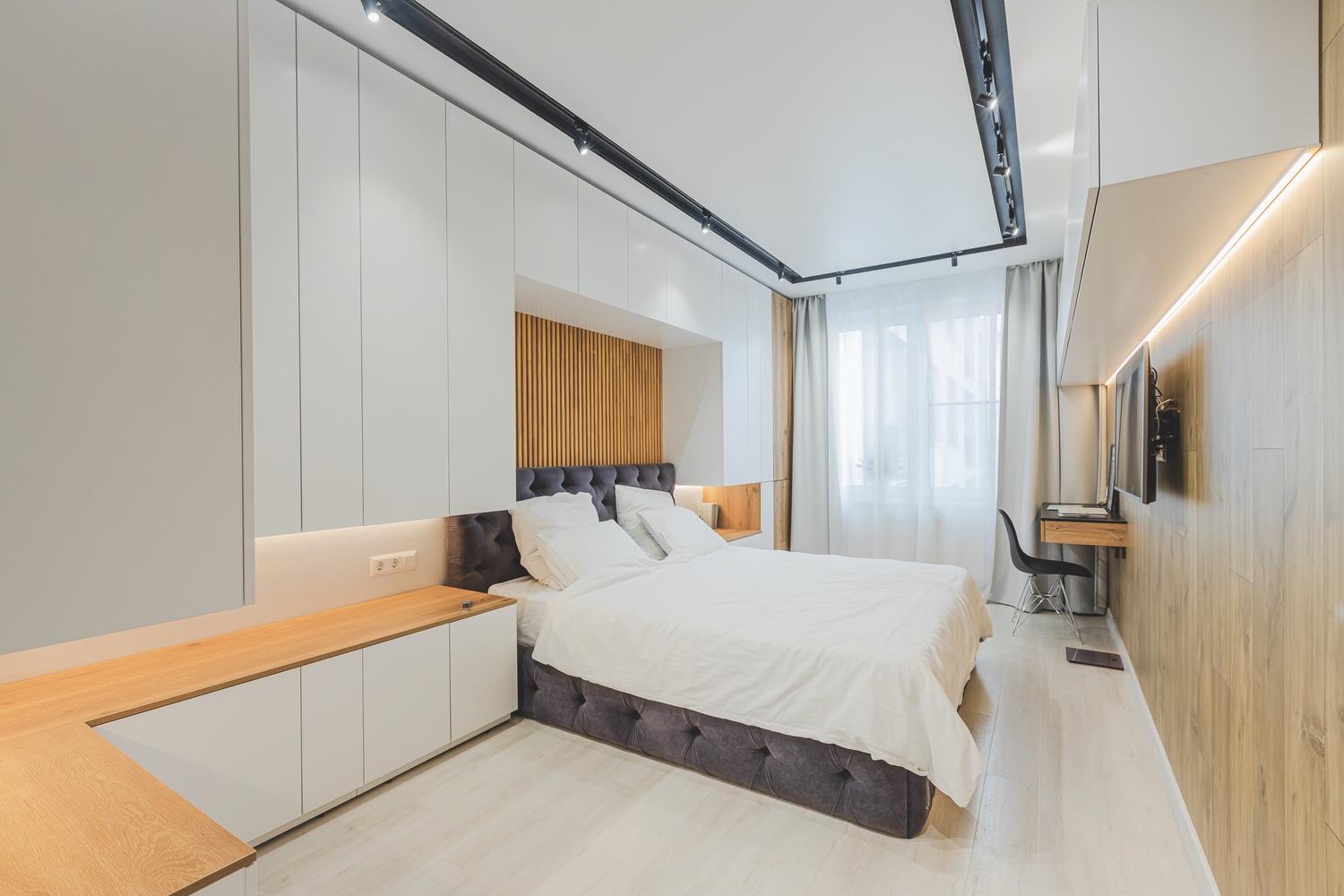 Bedroom with fitted wardrobes