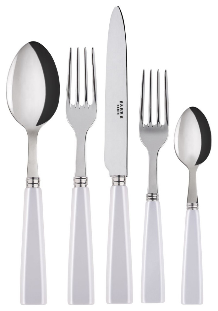 Sabre Icone 5pc. Flatware Set (White) Contemporary Flatware And