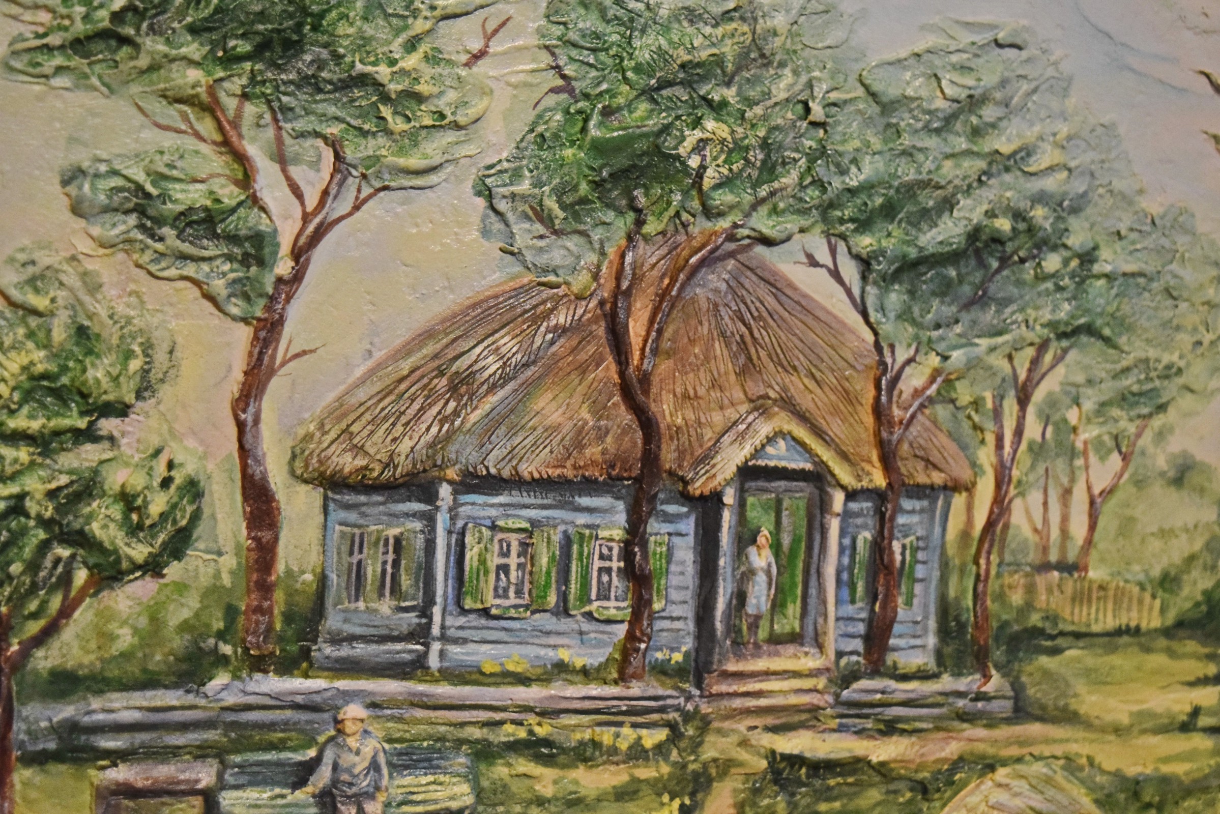 Рельефная картина Домик в деревне