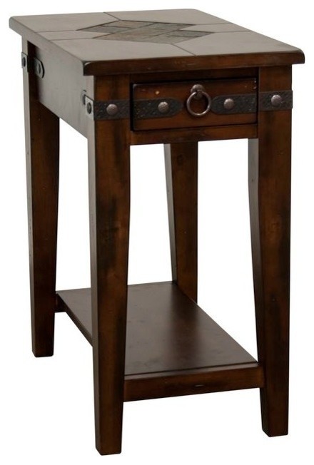 Santa Fe Slate Top Side Table With Brackets Santa Fe Slate Top Side Table With Brackets