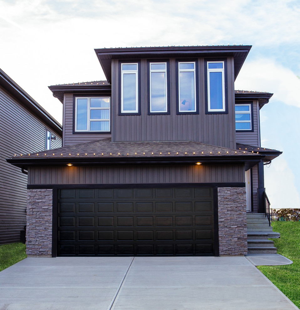 Transitional home design photo in Calgary