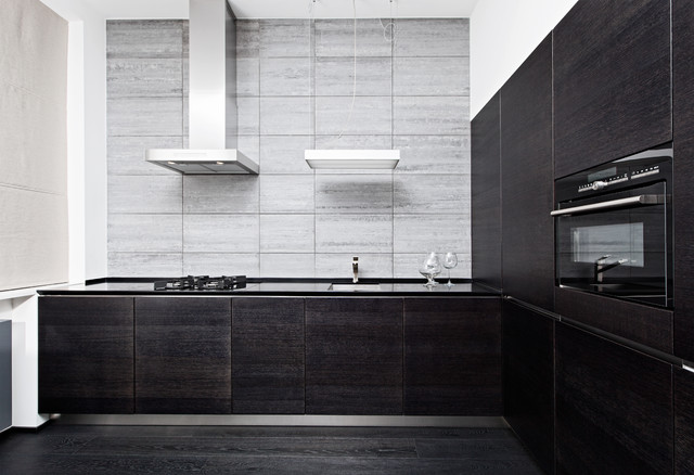 Black Glass Countertops Contemporary Kitchen Montreal By