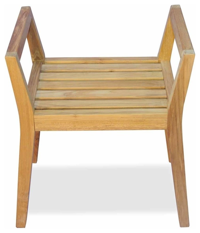 Teak Shower Bench with Arms by Regal Teak - Contemporary - Shower Benches & Seats - by Great 