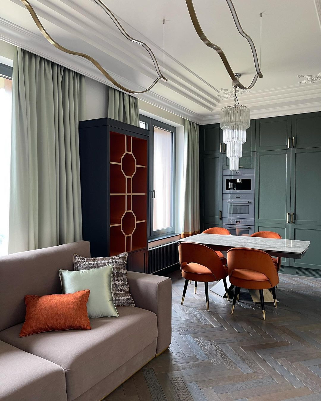 Кухня в цвете “Еловый лес”