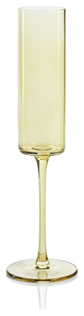 Foligno Champagne Flutes, Light Yellow, Set of 6