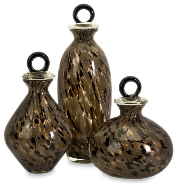 Peverelle Glass Bottles With Stoppers, 3-Piece Set