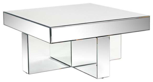 Lucy Mirrored Coffee Table, Mirrored Coffee Table Square