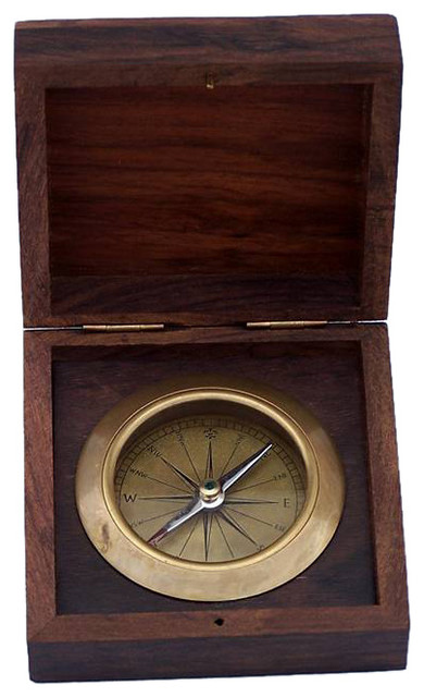 Captains Desk Compass With Rosewood Box 4 Beach Style