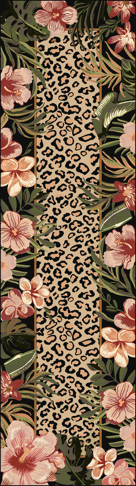 Island Fauna OKA Tropical Area Rug , 2'1"x7'8"