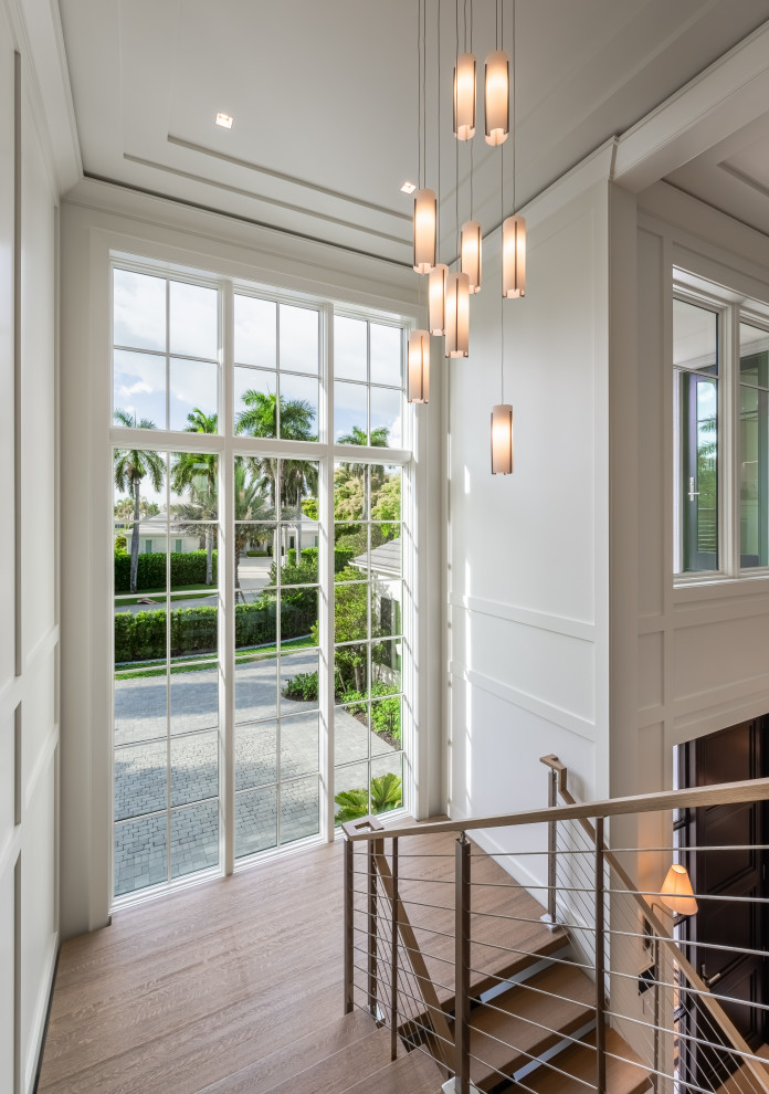 Inspiration for a transitional staircase remodel in Miami