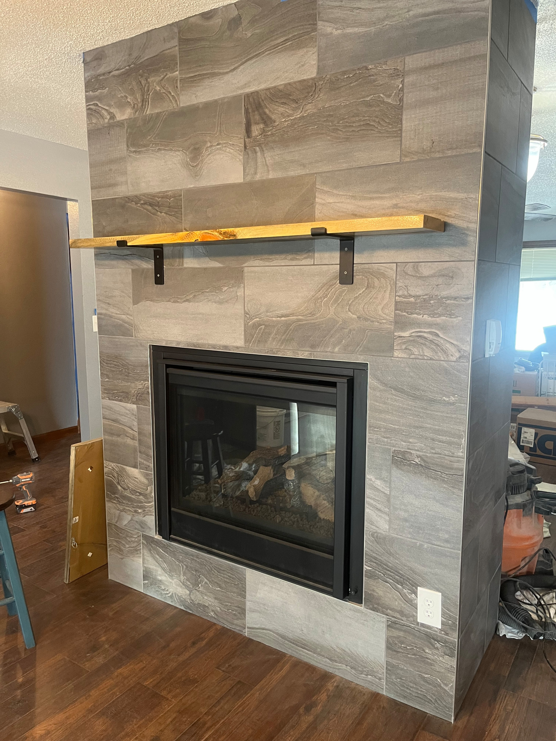 Double sided fireplace
