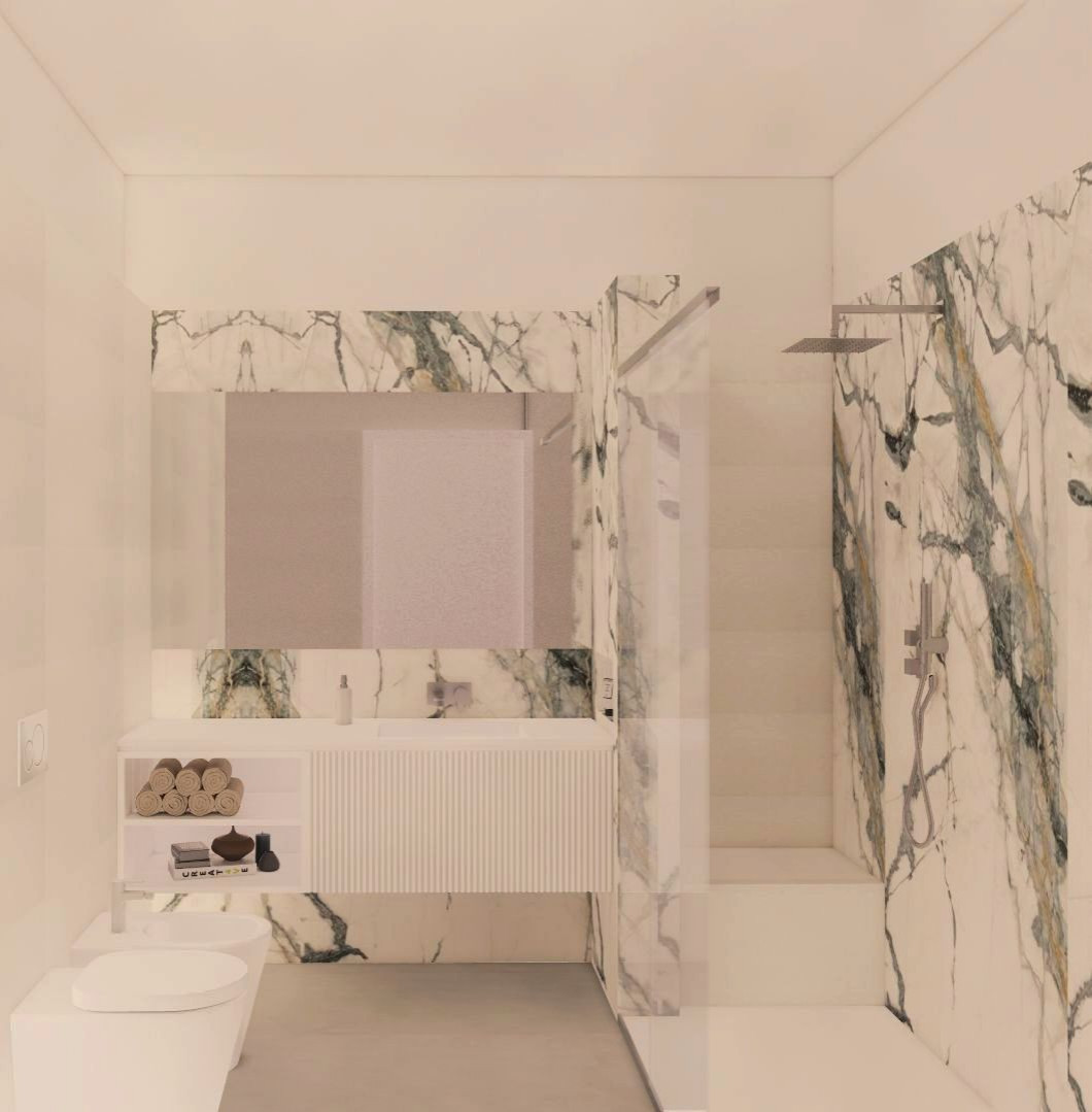 VIA SAVONA | Render bagno con ampia doccia