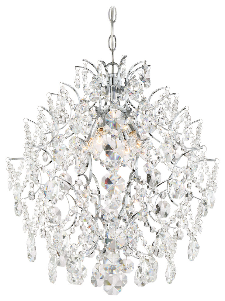 Minka Lavery Isabella'S Crown 3156-77 4 Light Chandelier, Chrome