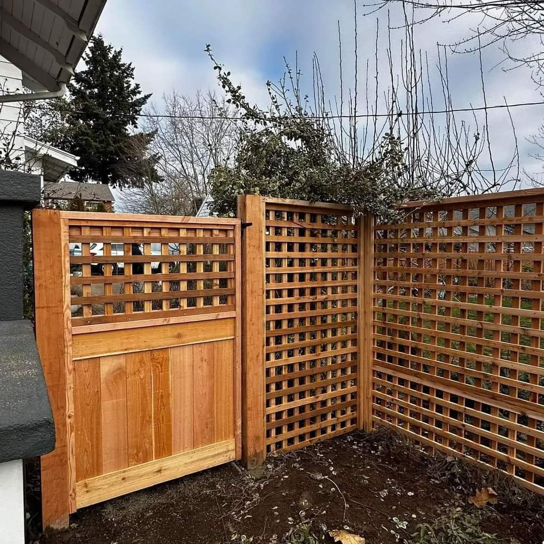 Costum fence with treillice and square lattice