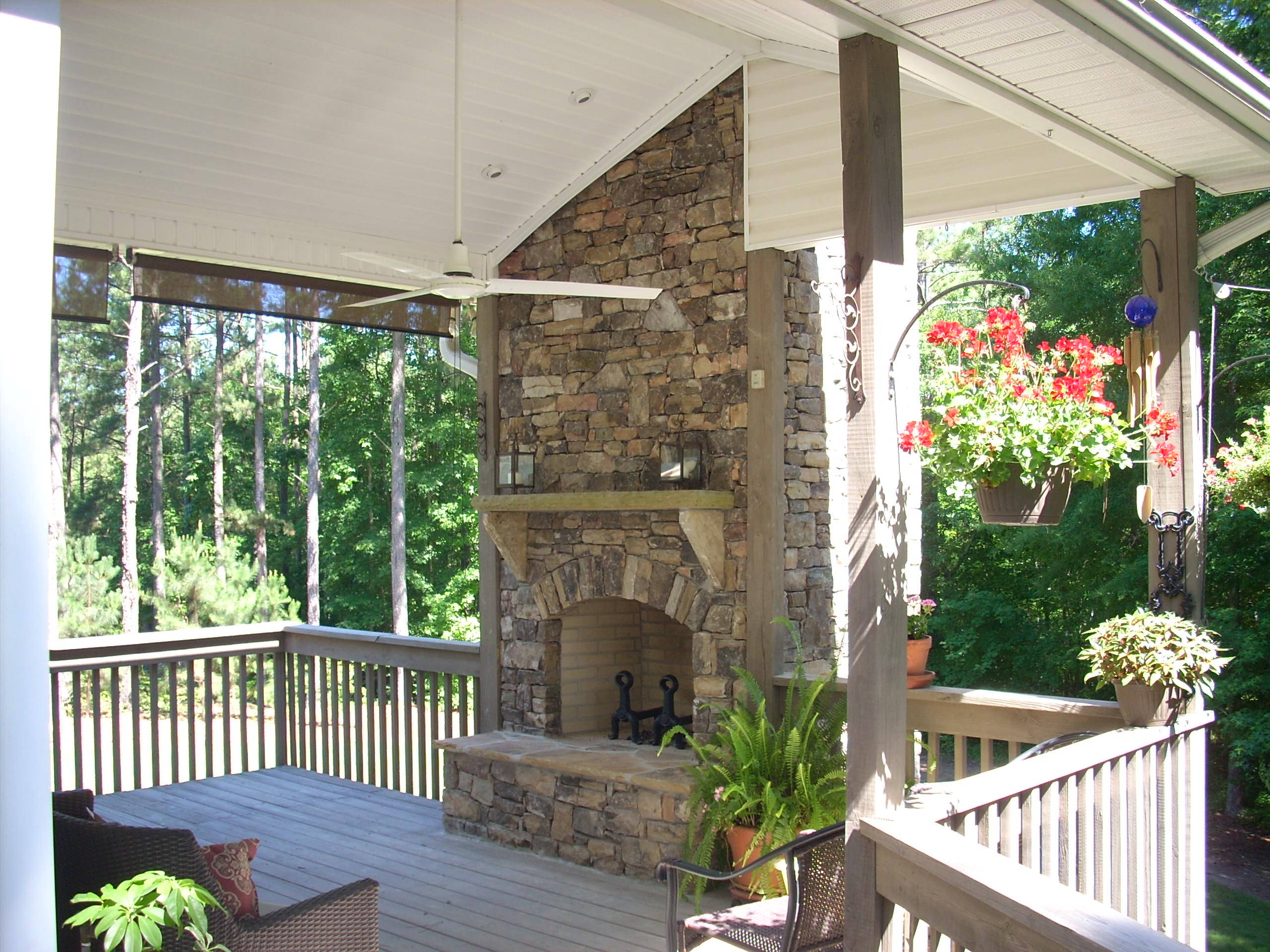 Two Story Outdoor Fireplace
