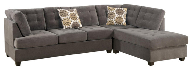 2 Piece Corduroy Sectional Sofa Waffle Suede Charcoal 2 Piece Corduroy Sectional Sofa Waffle Suede Charcoal