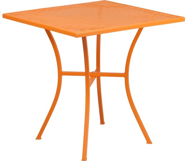 Westbury Square 28 Orange Steel Table 25 Contemporary Westbury Square 28 Orange Steel Table