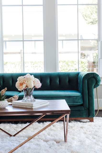 Glam velvet sofa deals