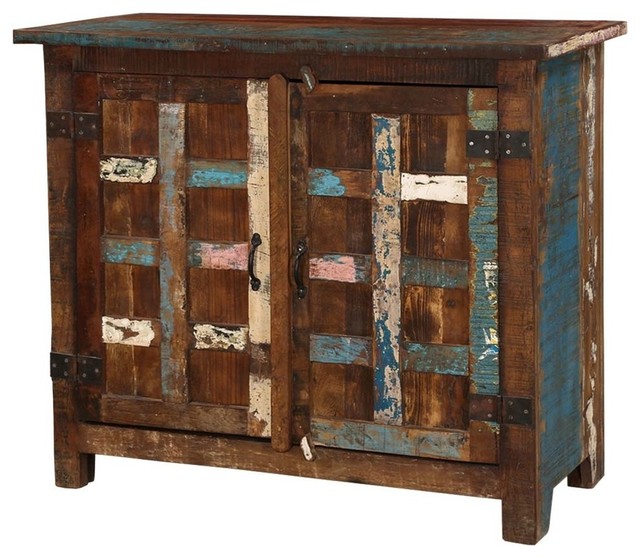 Bryant Distressed Rustic Reclaimed Wood 2 Door Storage Cabinet Farmhouse Storage Cabinets By Sierra Living Concepts