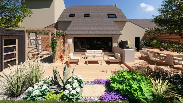Am&eacute;nagement de jardin &agrave; Bruz mediterran-terrasse