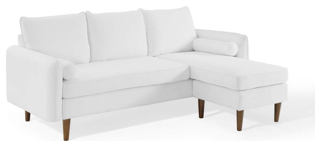 Revive Upholstered Right or Left Sectional Sofa, White retro-canape-d-angle