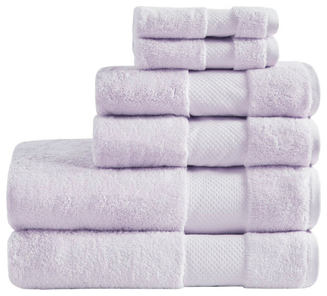 Madison Park Signature Turkish Cotton 6 Piece Bath Towel Set, Lavender