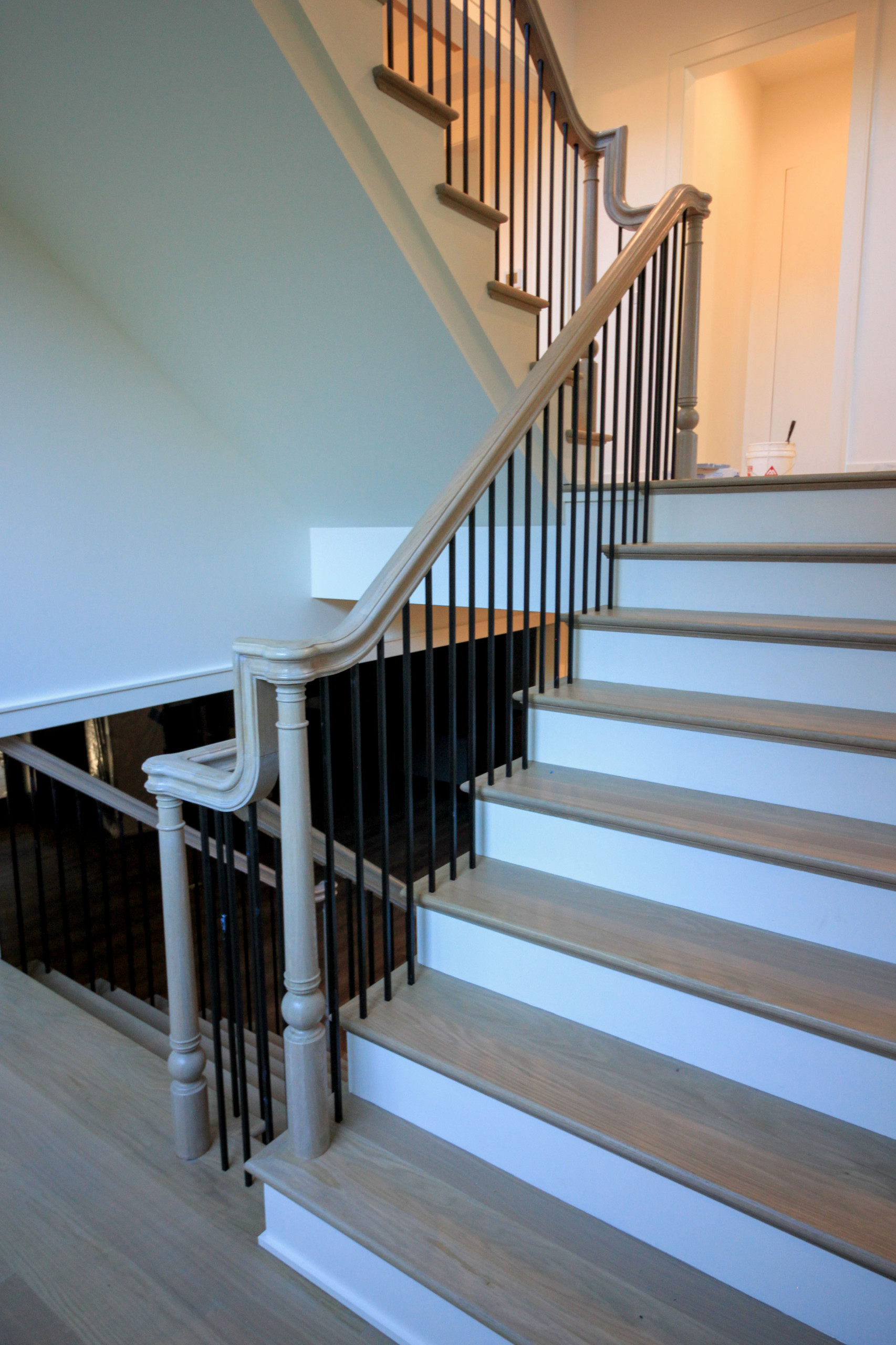 93_Captivating Light Wood Railing System with Black Spindles, Arlington VA 22207