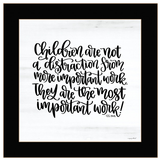 The Most Important Work 1 Black Framed Print Wall Art - Contemporary ...