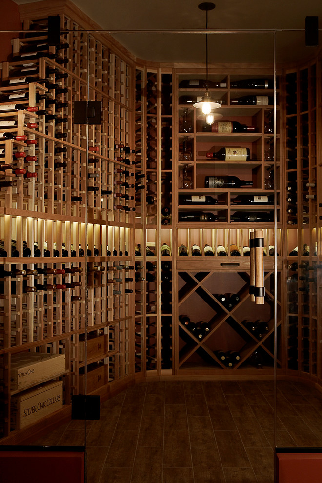 Inspiration for a contemporary wine cellar in Chicago.