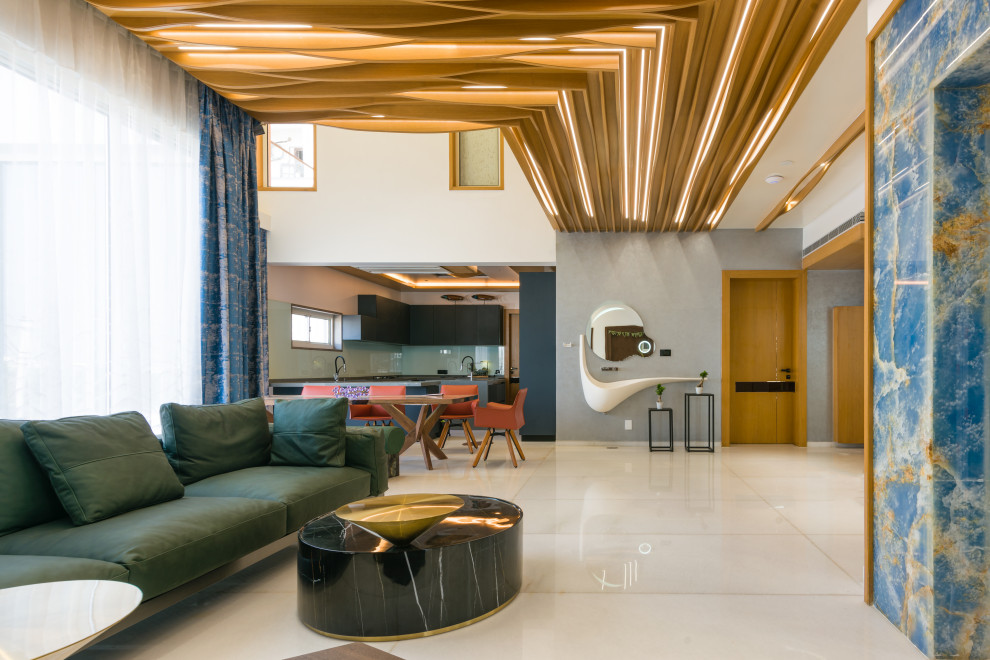 Contemporary living room in Hyderabad.