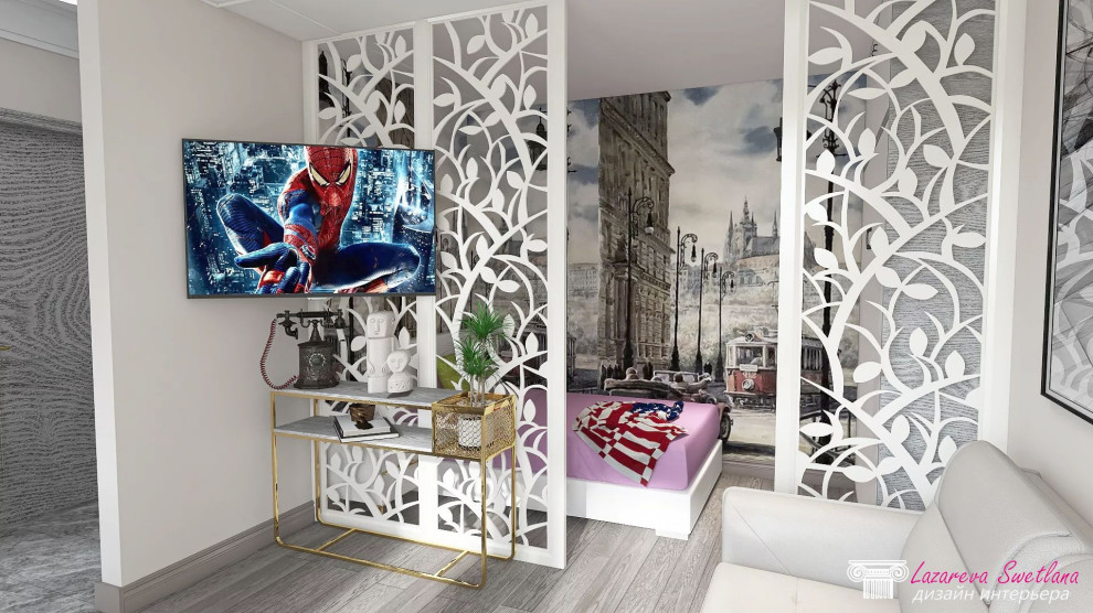 Визуализация дизайна  интерьера квартиры-студии