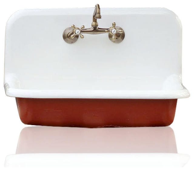 30 High Back Farm Sink Cast Iron Porcelain Kitchen Package