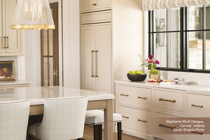 Luxe Family-Sized Kitchen with Off-White Inset Cabinetry