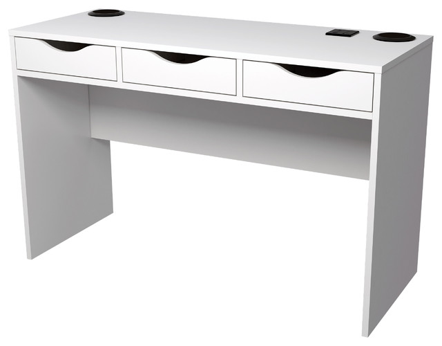 Tvilum Match Desk with Charging Station and Speakers in White