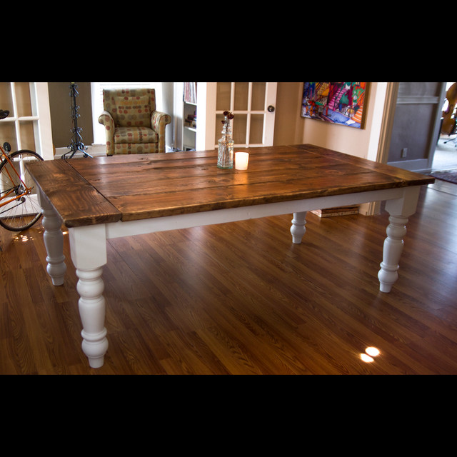7ft Oversized Farmtable With Spun Legs Rustic Dining Tables Furniture Dining Tables 7ft Oversized Farmtable With Spun Legs
