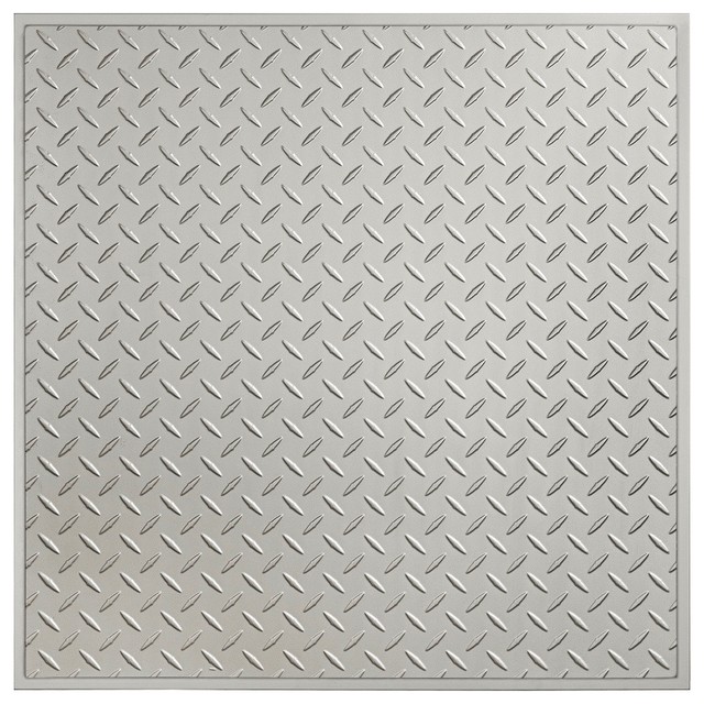 Diamond Plate Revealed Edge Ceiling Tile Sample Argent Silver