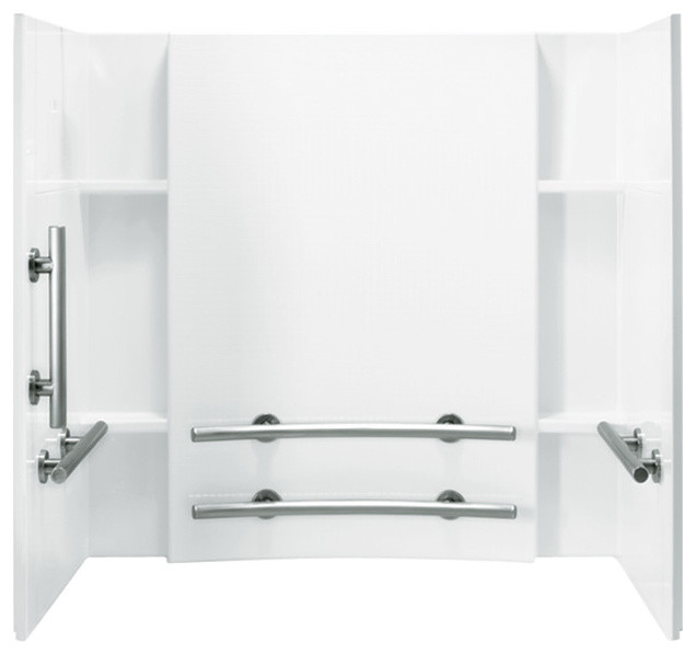 Sterling Accord Vikrell Bathtub Wall Surround, White Contemporary