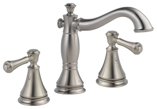 Delta Cassidy Widespread Bathroom Faucet In Stainless Steel With